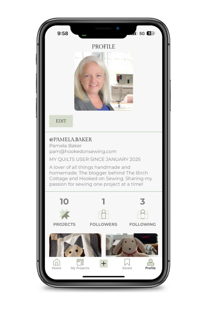 My Quilts app on phone