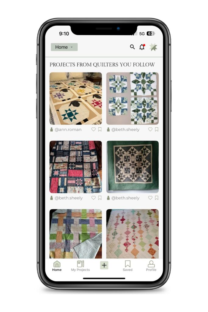 My Quilts app on phone