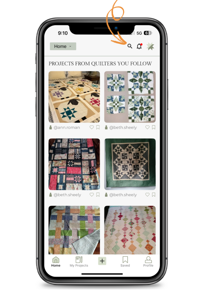 My Quilts app on phone