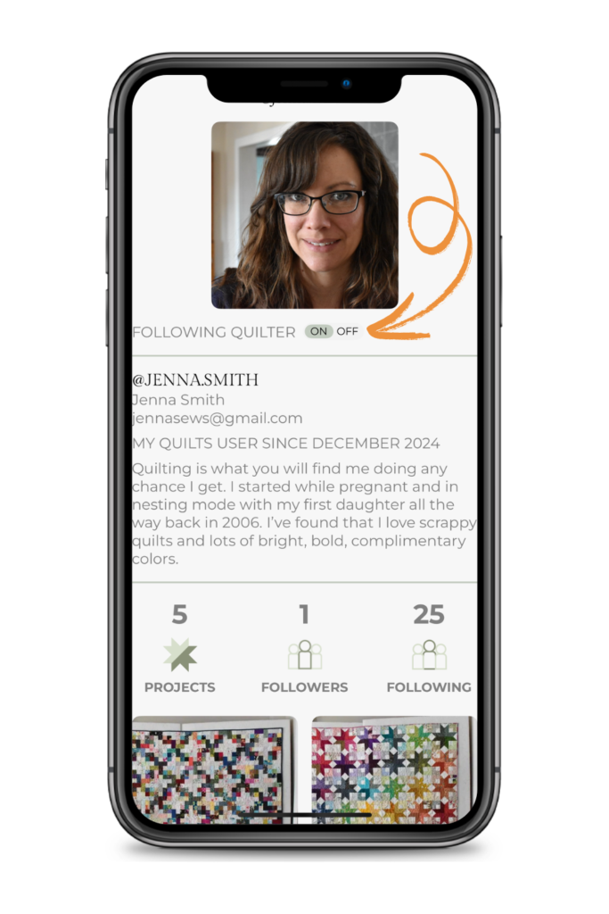 My Quilts app on phone