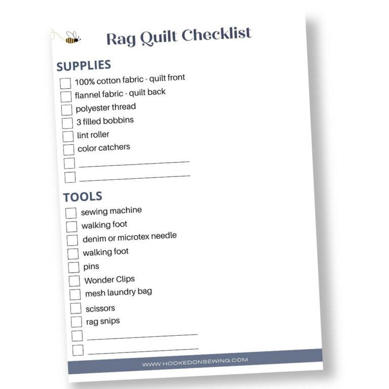 Product Design Checklist Rag Rag Quilt Checklist, Cutting Guide & Quilt Block Labels - Hooked on Sewing
