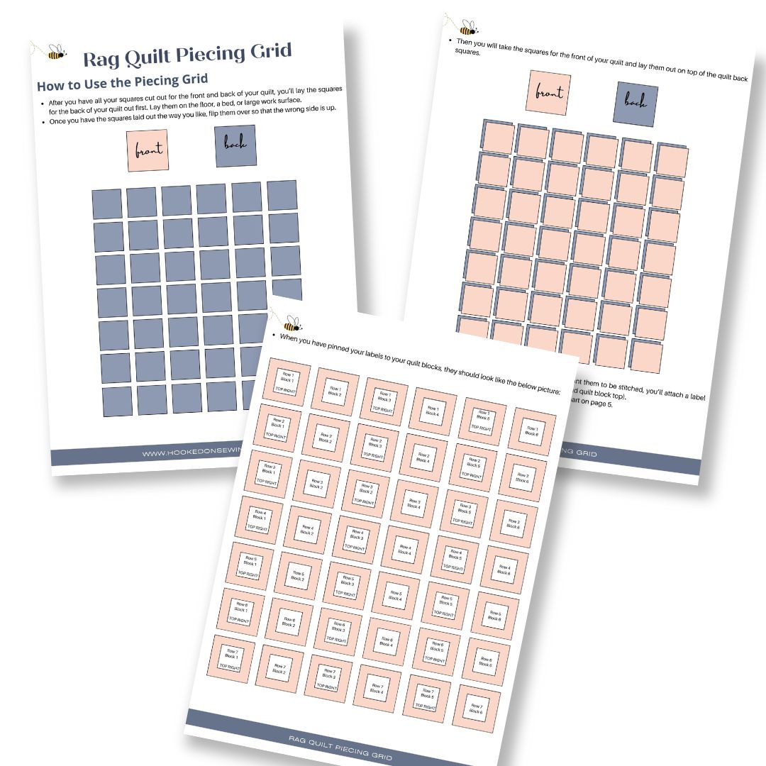 Rag Quilt Checklist, Cutting Guide & Quilt Block Labels - Hooked on Sewing