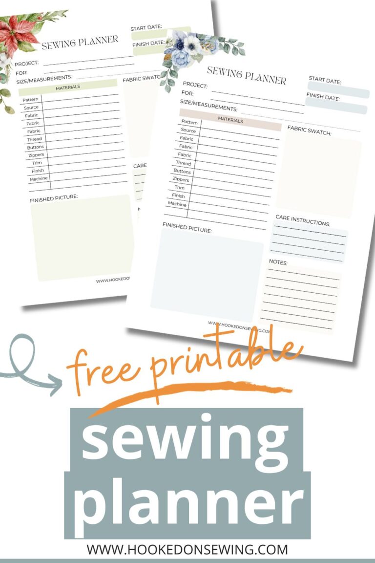 Printable Sewing Planner - Hooked on Sewing